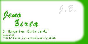 jeno birta business card